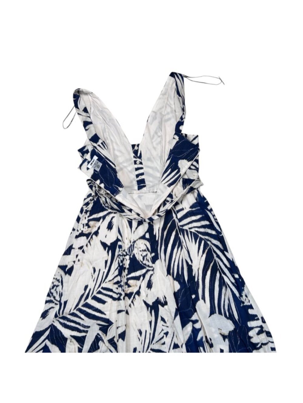 DKNY V-Neck Floral Tropical Tank Dress 10 Lightweight Flowy Party - Picture 5 of 10